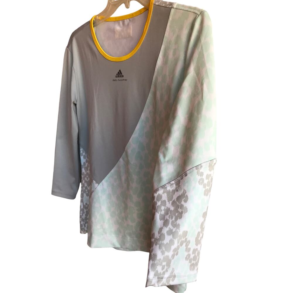 Adidas x Stella McCartney 3/4 Sleeve Athletic Shirt with Abstract Print sz M(?) - Picture 3 of 6